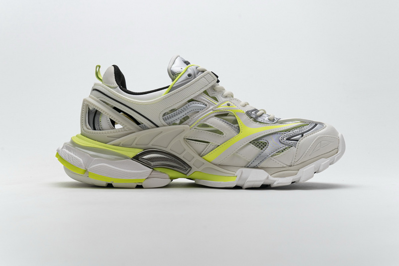 blenciaga Track 2 Sneaker White Fluo Yellow 568515 W2ON3 9073 B