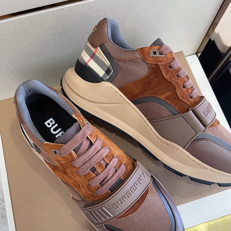 Burberry Vintage Check, Leather and Mesh Sneakers