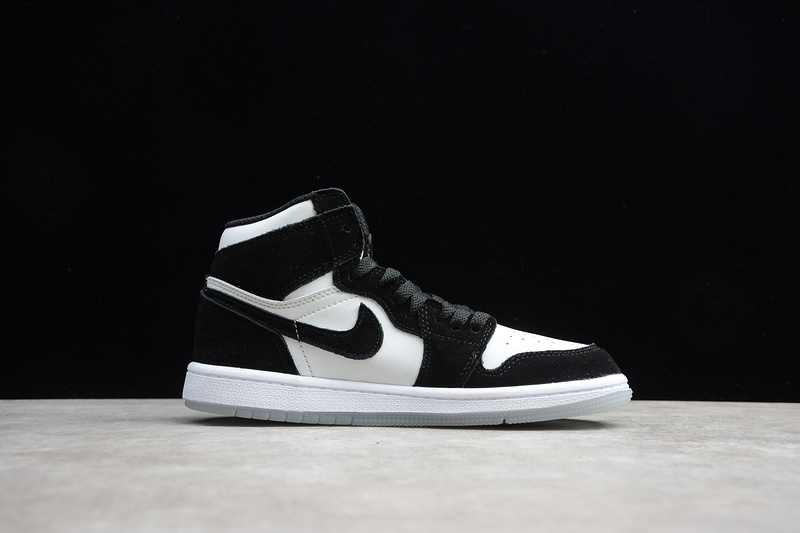 Air Jordan 1 Mid GS Panda White Black Teal Tint KID-BQ6931-103