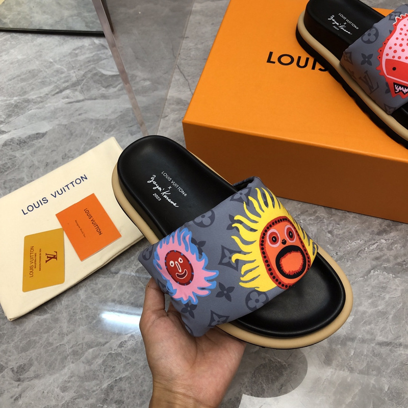 LV pool pillow comfort mule