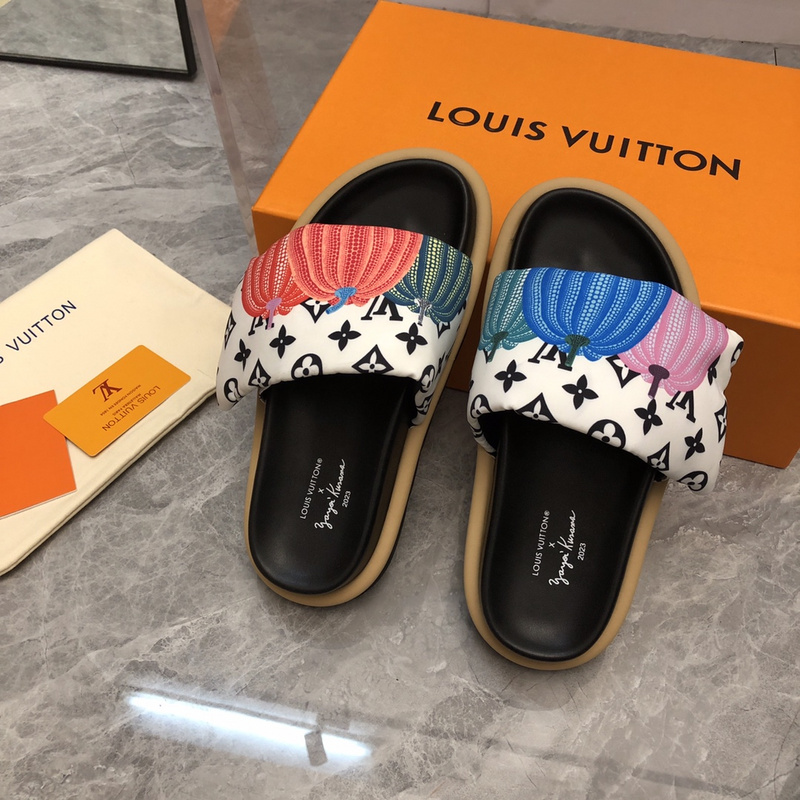 LV pool pillow comfort mule